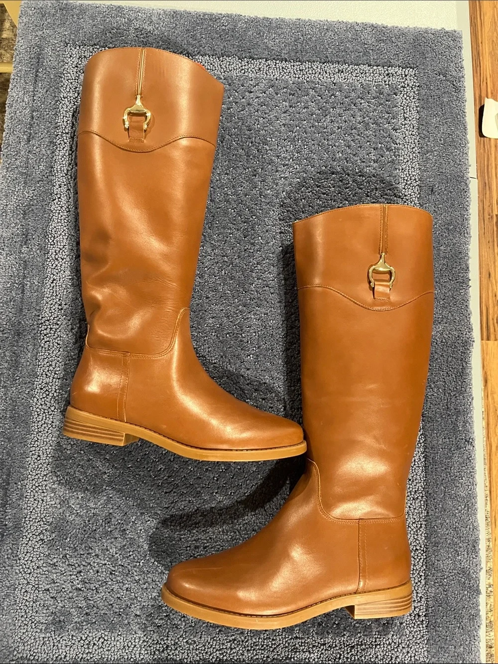 Giani Bernini Tall Leather Riding Boots in Cognac